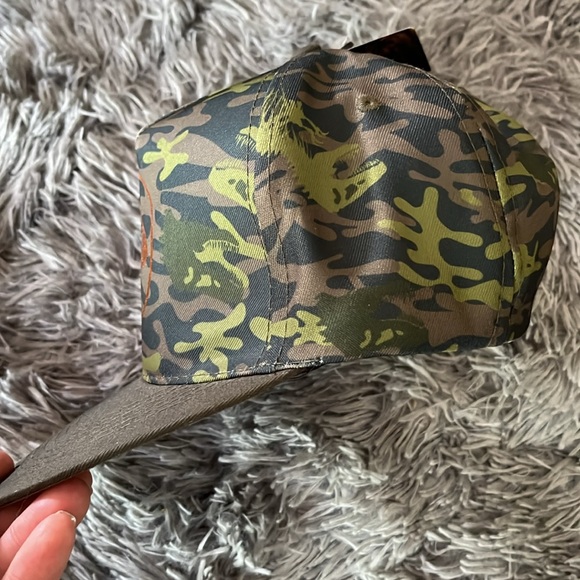 Jurassic World baseball cap OSFM adj flat brim trucker hat camo green dinosaur - Picture 6 of 8